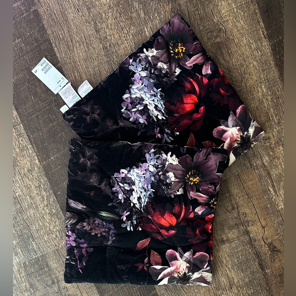 H&M Home Bohemian Vintage Floral Cotton Velvet Seat Cussion